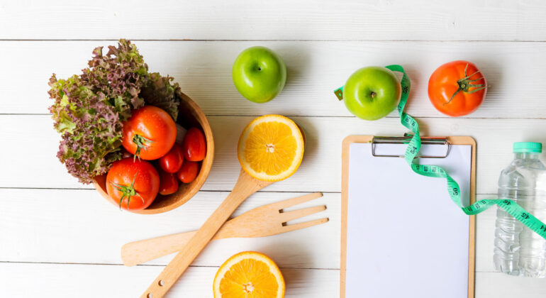 Diet Health Planning and workout for new life. Sport exercise equipment workout gym.